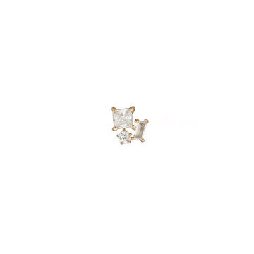 9ct Yellow Gold Multi Shape CZ Cartilage Earring