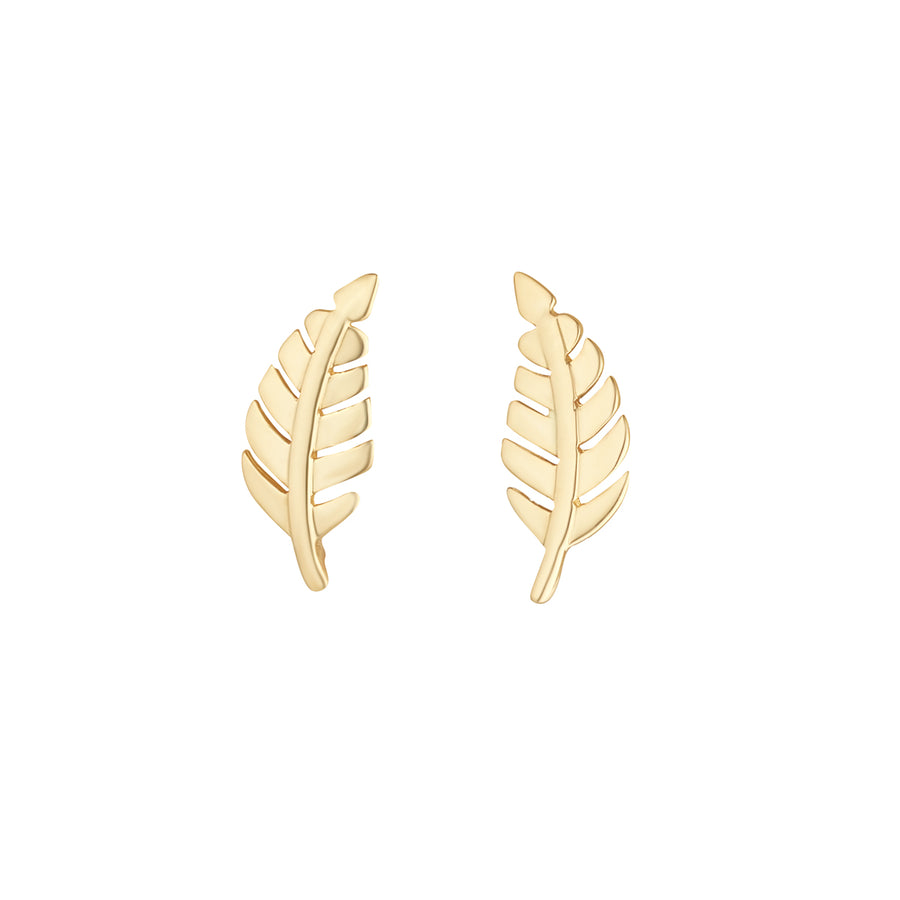 9ct Yellow Gold Leaf Earrings