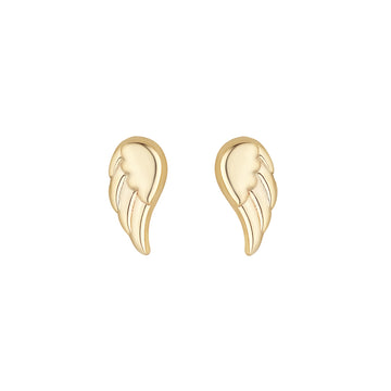 9ct Gold Angel Wing Stud Earrings