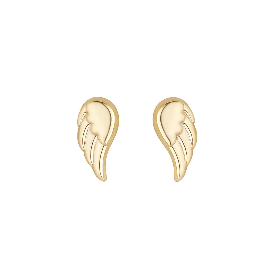 9ct Gold Angel Wing Stud Earrings