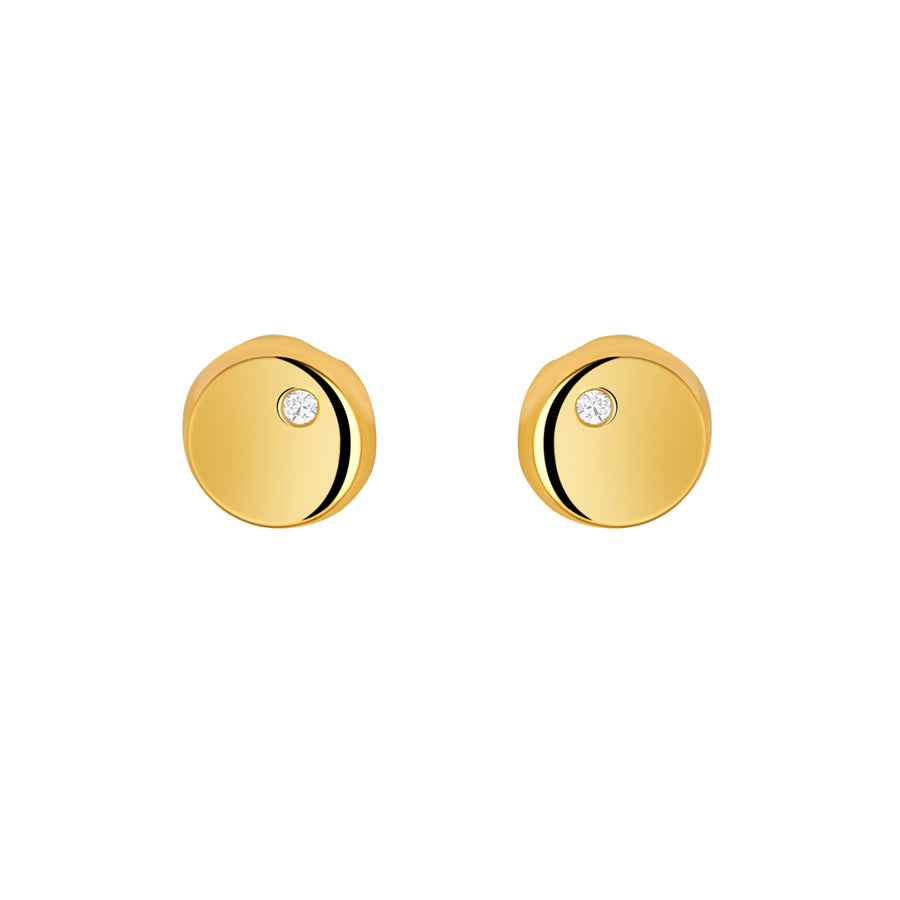 9ct Gold Round Cz Stud Earrings