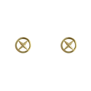 9ct Gold Open Circle X Stud Earrings