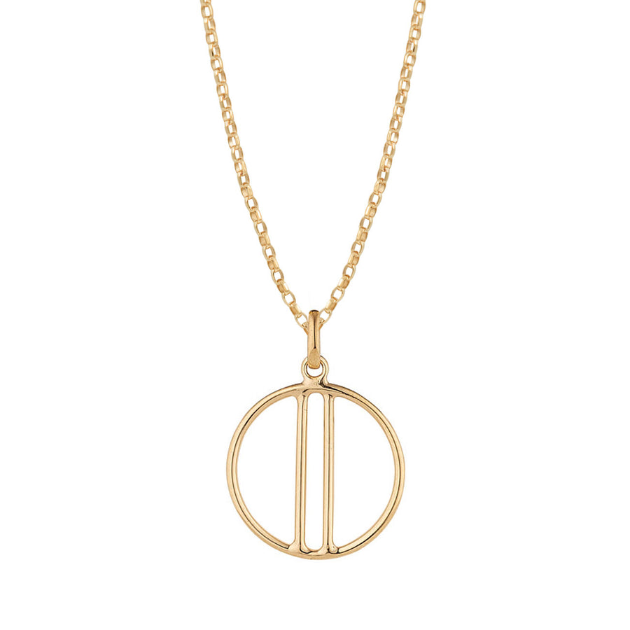 9ct Gold Open Circle & Bar Necklace