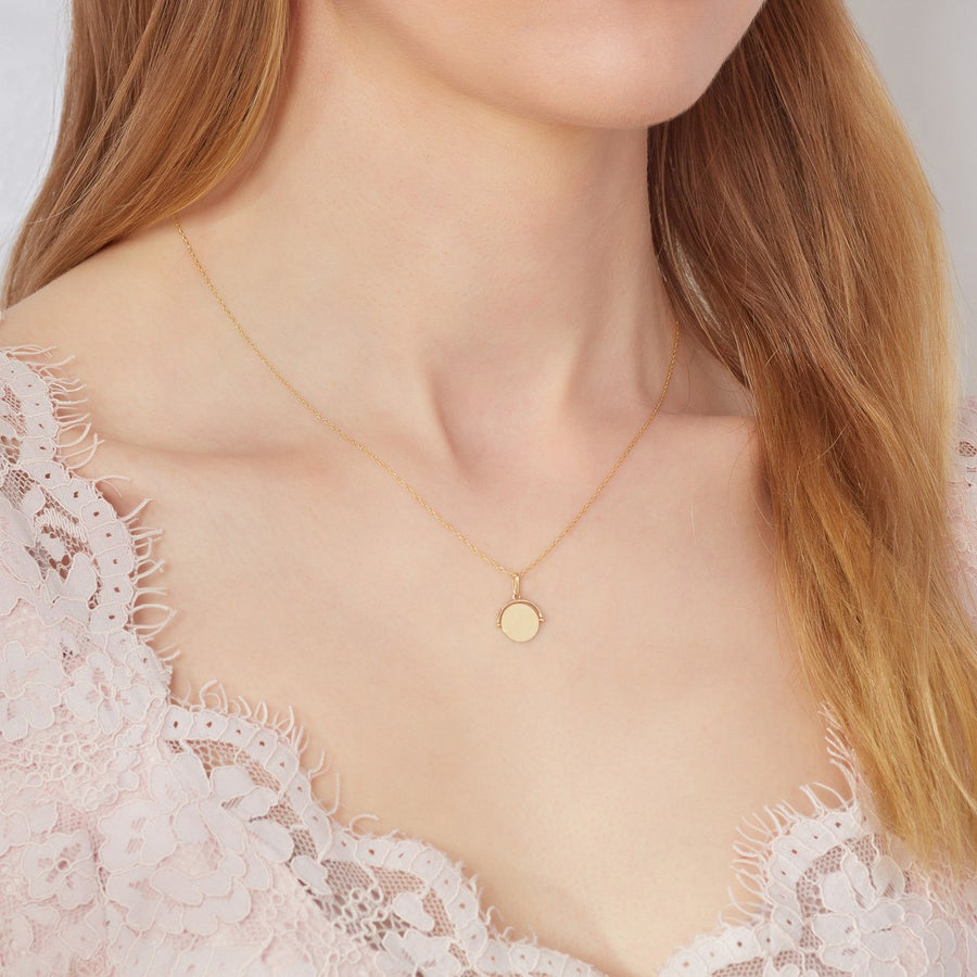 9ct Yellow Gold Engravable Fob Necklace