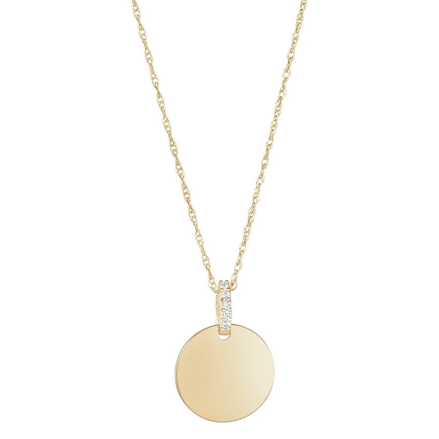 9ct Yellow Gold Cz Disc Pendant