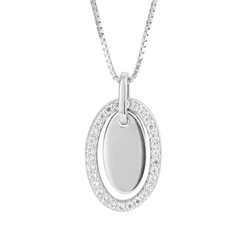 Fiorelli - Oval Floating Disc Pendant With CZ