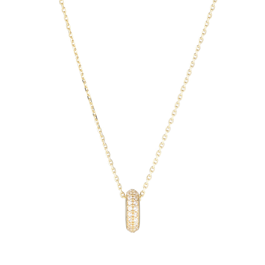 9ct Gold Cz Circle Necklace