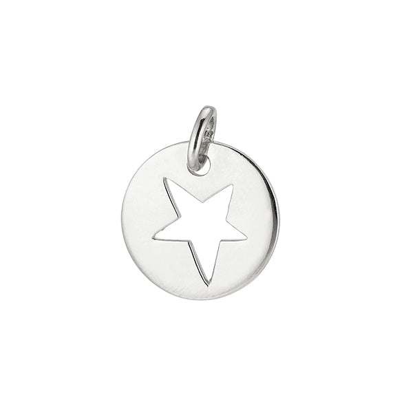 Amazing Jewelry - Silver Star Disc Pendant