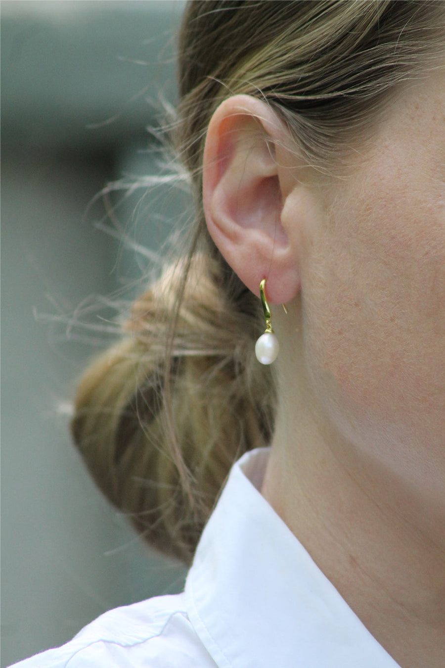 Mary-K - Gold Freshwater Pearl Drop Earrings