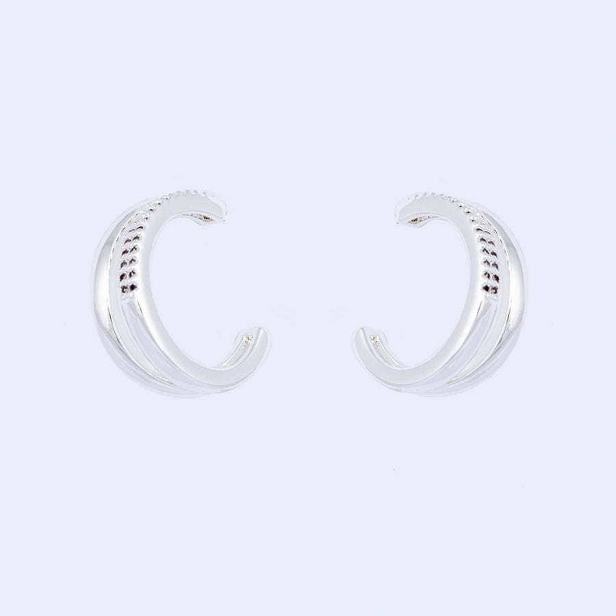 Knight & Day - Silver Double Hoop Earrings