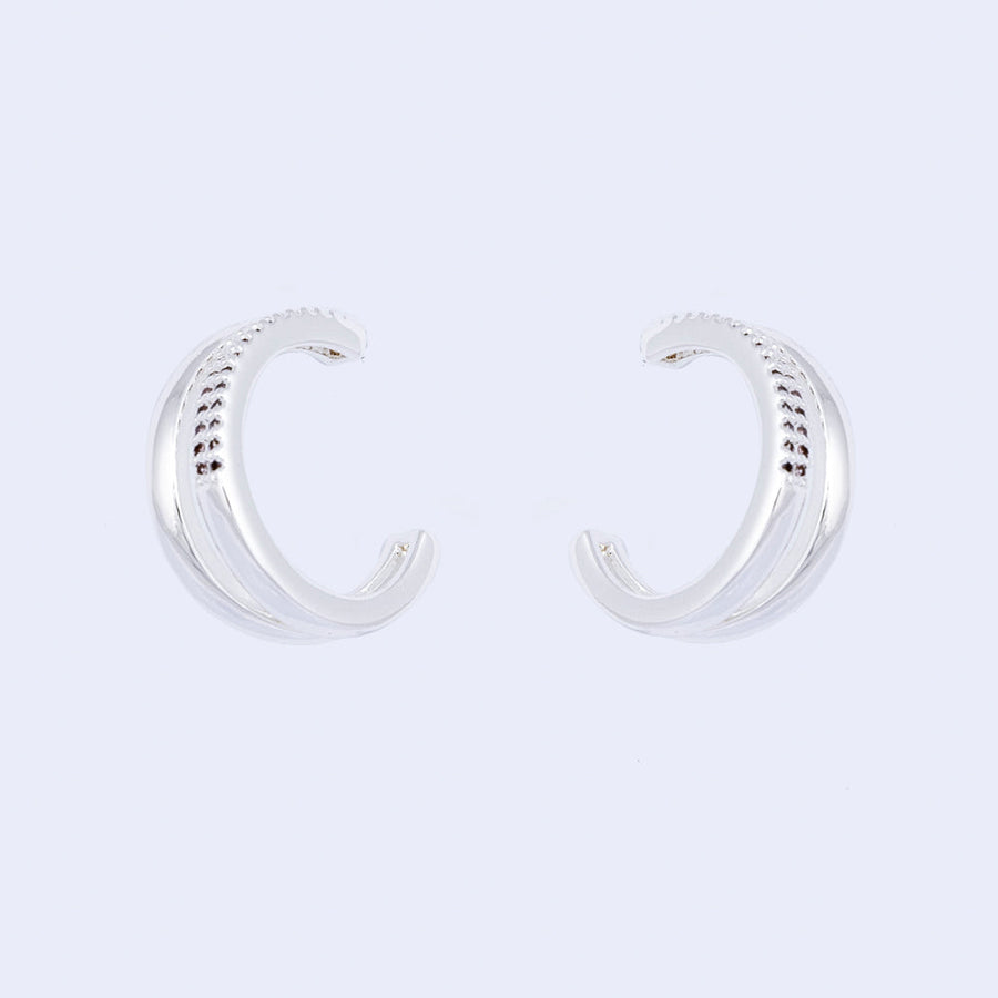 Knight & Day - Silver Double Hoop Earrings