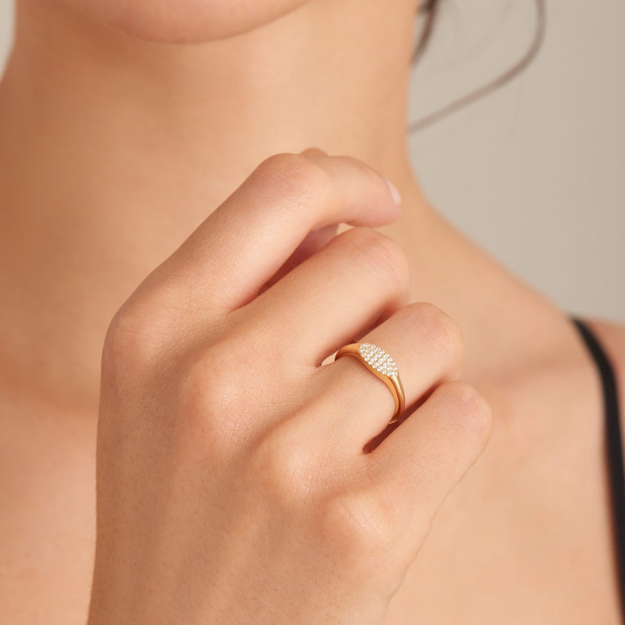 Ania Haie - Gold Glam Adjustable Signet Ring