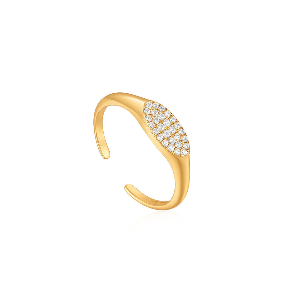 Ania Haie - Gold Glam Adjustable Signet Ring