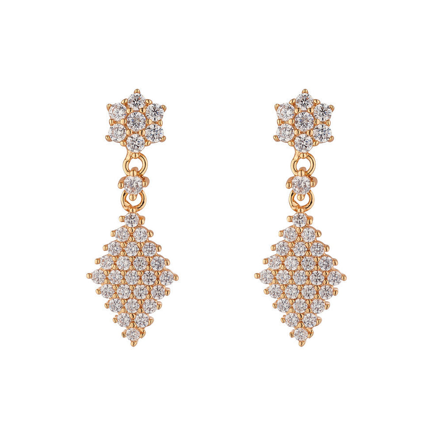Knight & Day - Gold Diamond Drop Earrings