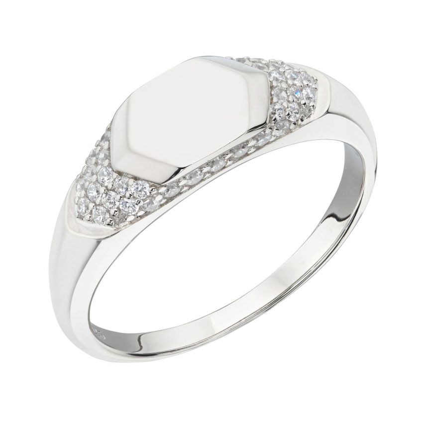 Fiorelli - Hexagonal Signet Ring With Cz