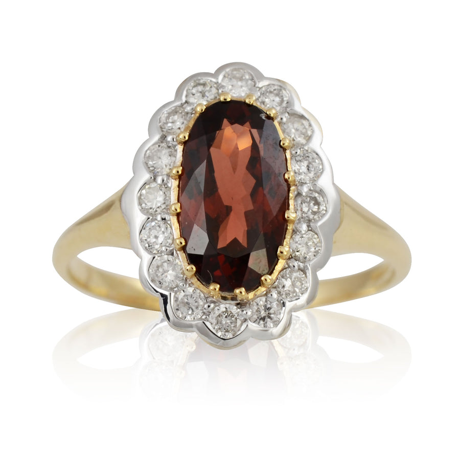 Garnet & Diamond Ring