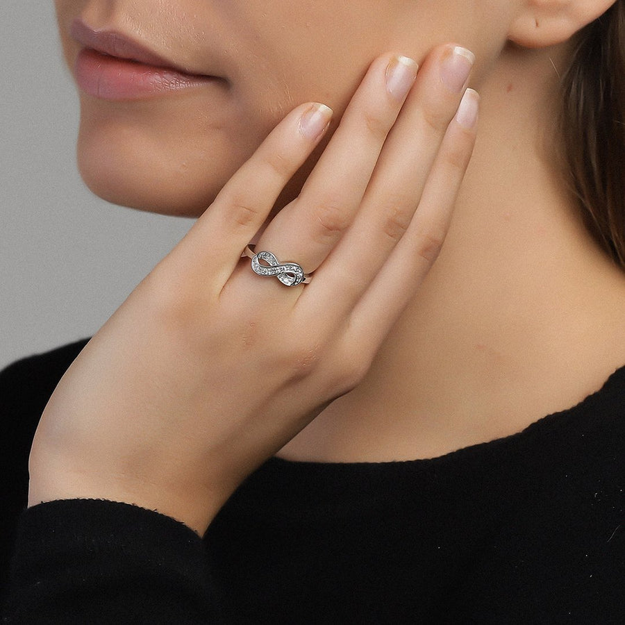 Amazing Jewelry - Silver CZ Infinity Ring