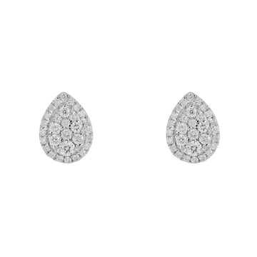 Diamond Pear Cluster Earrings