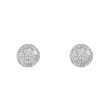 Diamond Round Cluster Earrings