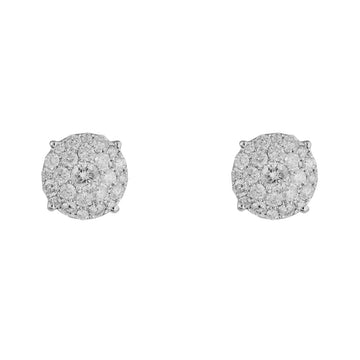Diamond Round Cluster Earrings