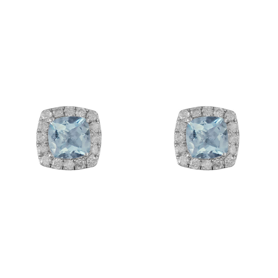 Aquamarine & Diamond Earrings