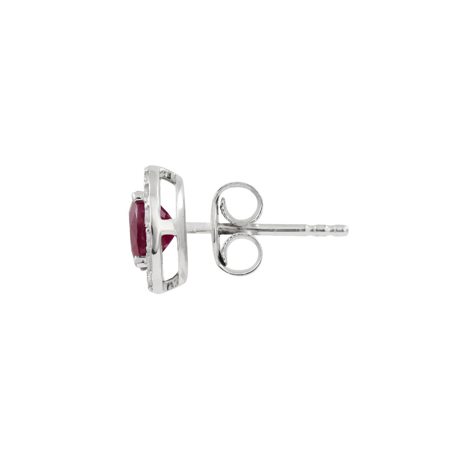 Ruby & Diamond Cluster Earrings