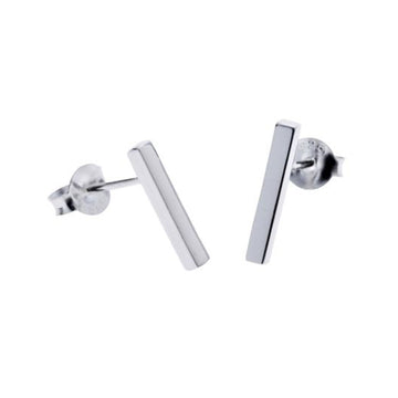 Silver Bar Stud Earrings
