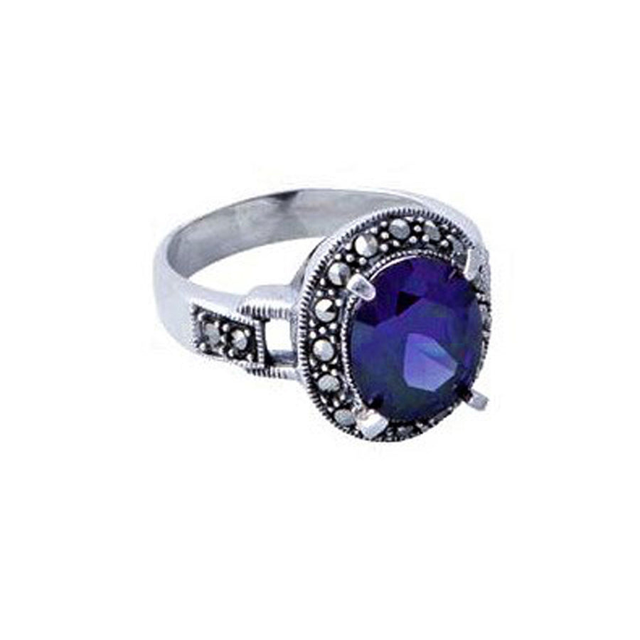 Marcasite Sapphire CZ Ring