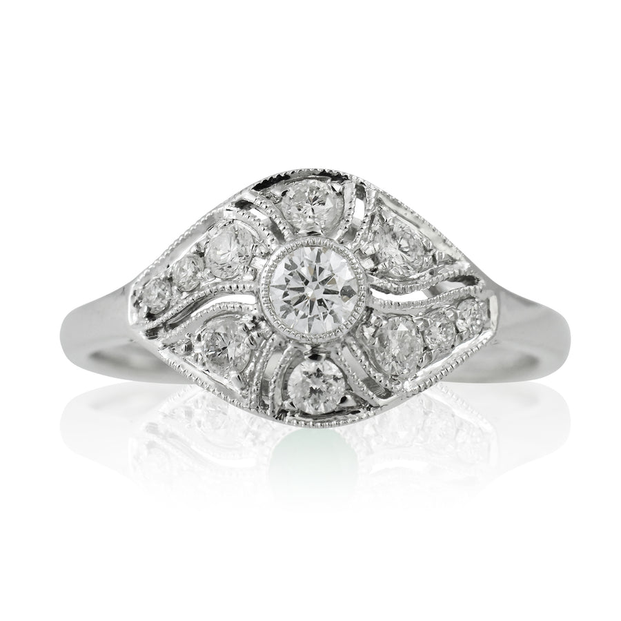 Marquise Shape Cluster Diamond Ring