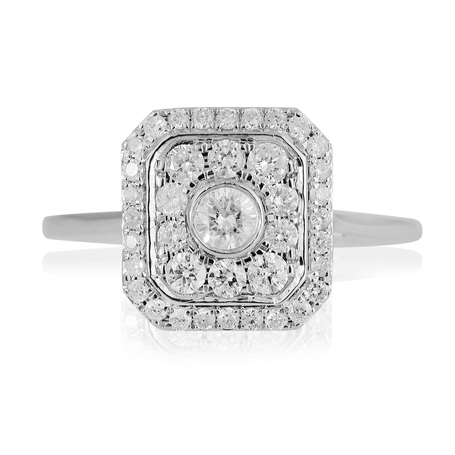 Square Cluster Diamond Ring