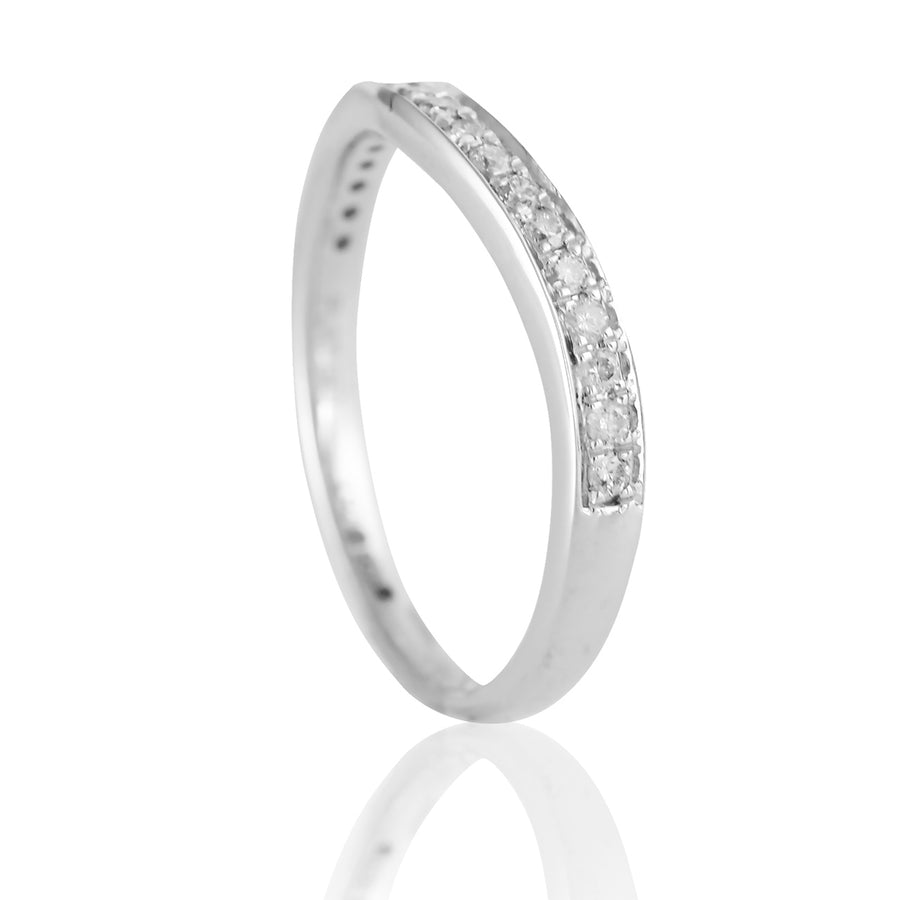 18ct White Gold Shaped Wedding Ring