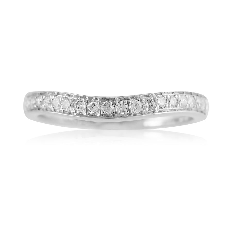 18ct White Gold Shaped Wedding Ring