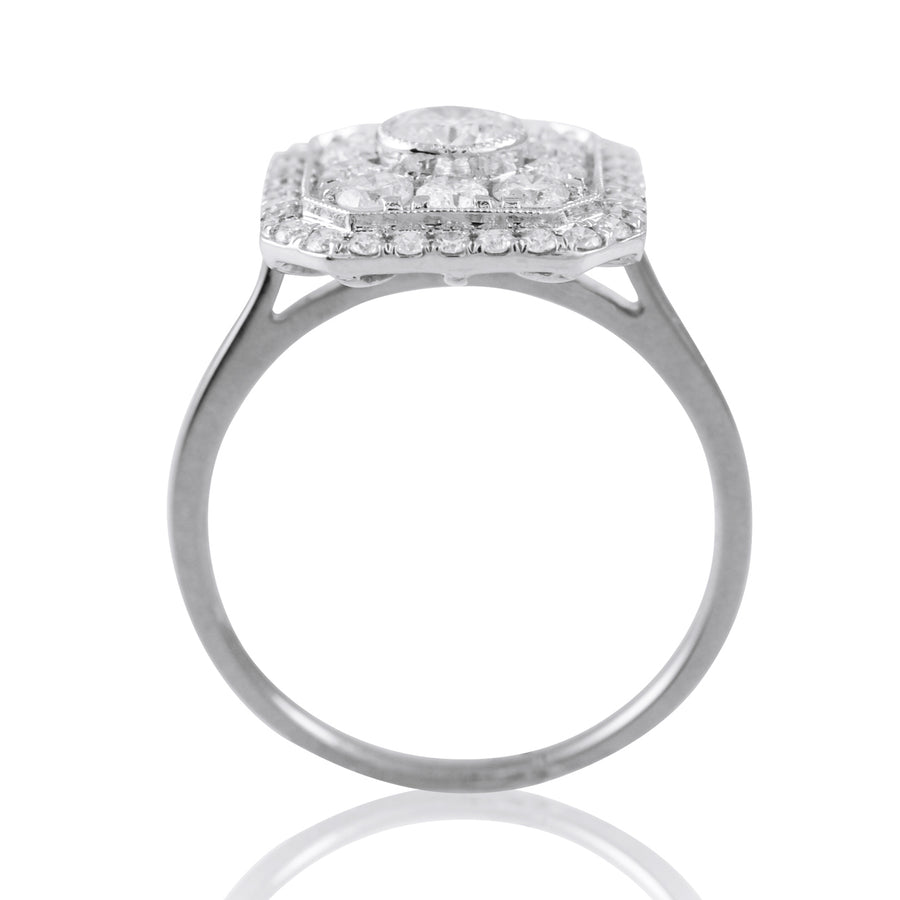 Square Cluster Diamond Ring