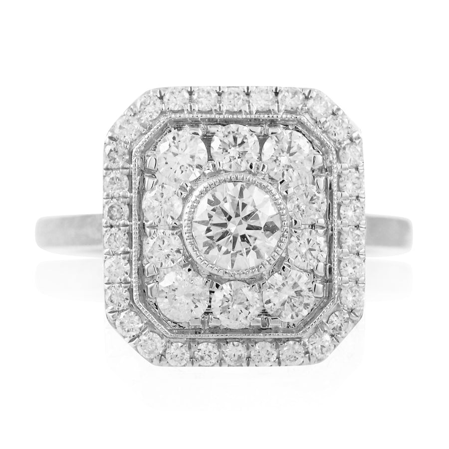 Square Cluster Diamond Ring