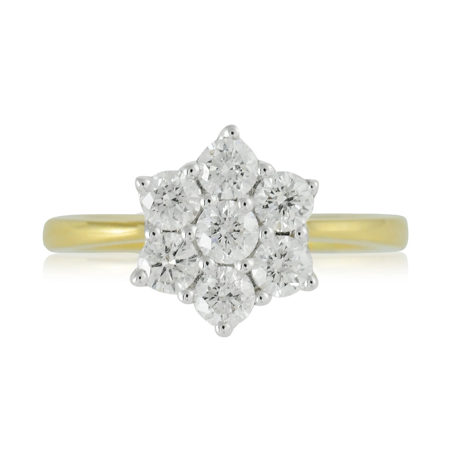 Flower Cluster Diamond Ring
