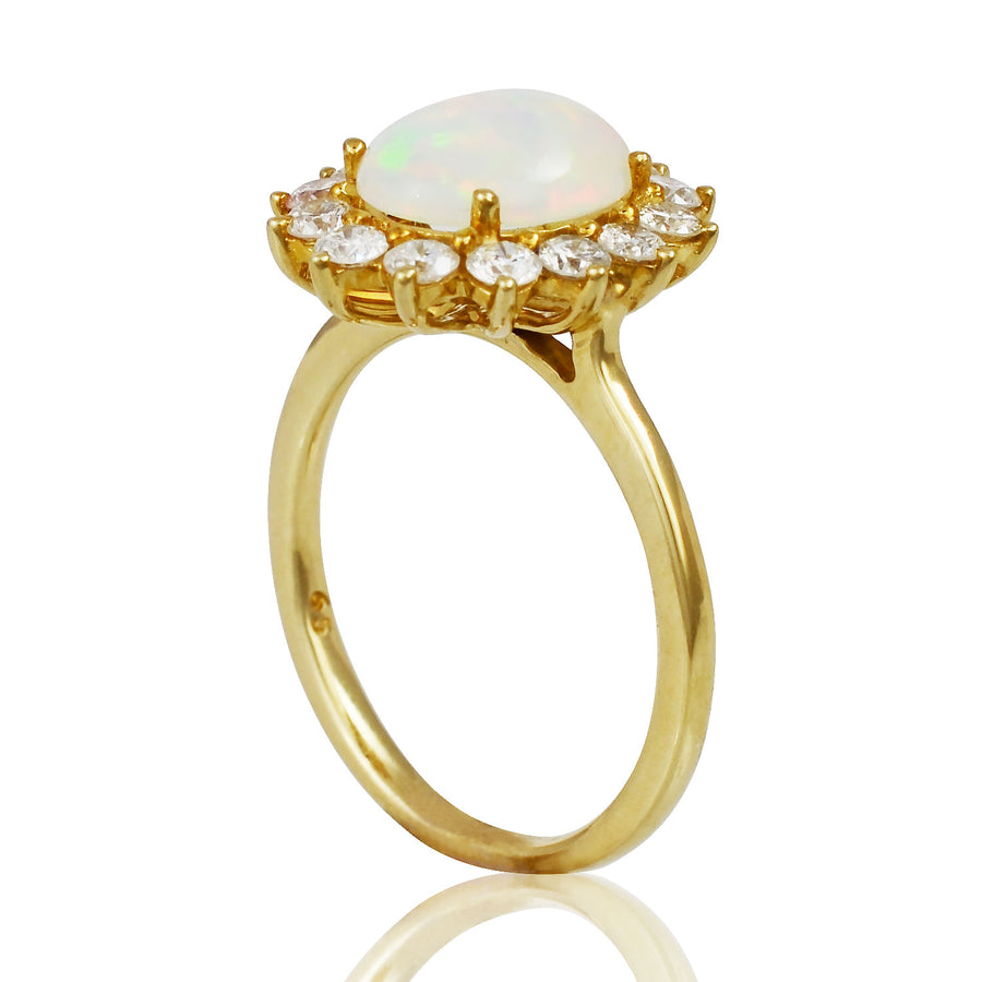 Opal & Diamond Ring
