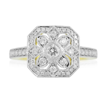 Square Cluster Diamond Ring