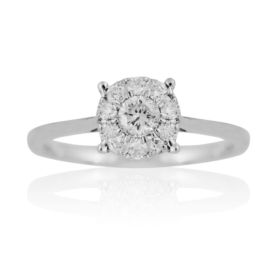 Diamond Round Cluster Ring