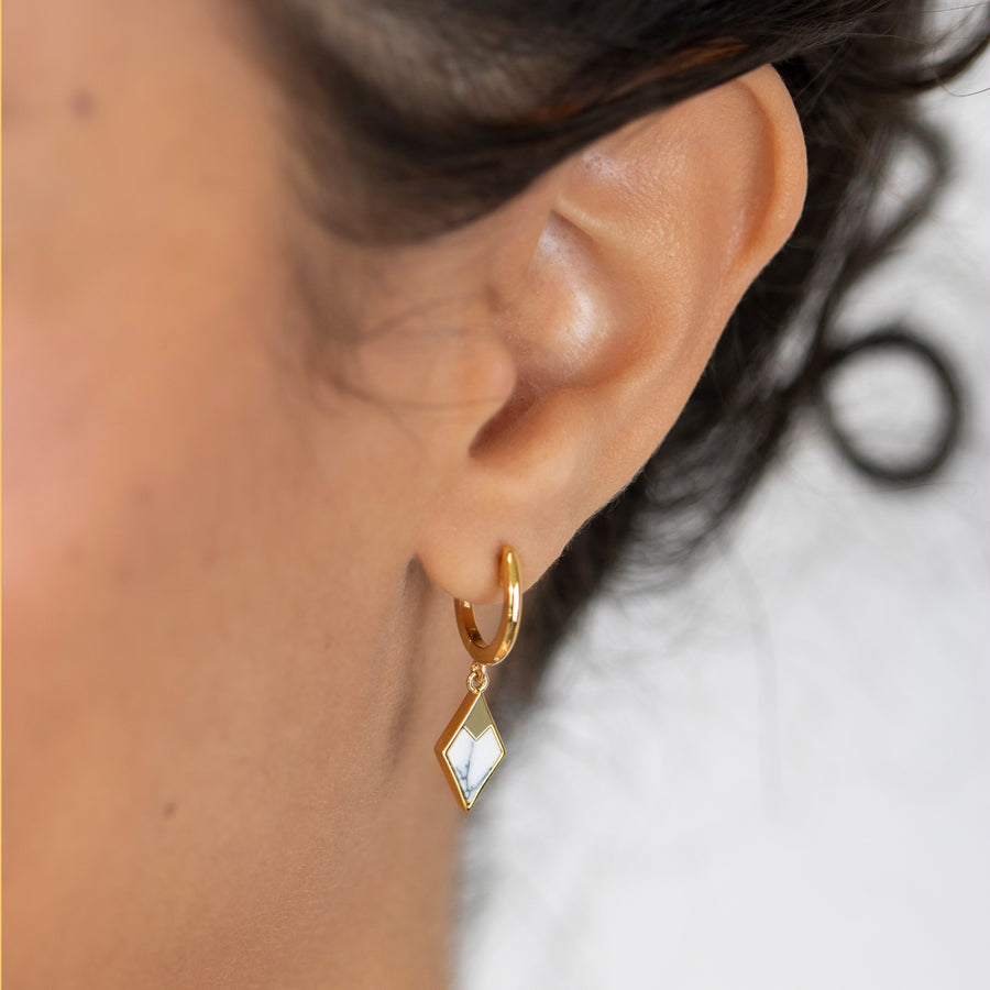 Nana Kay - Roman Vibes Marble Hoop Earrings Gold