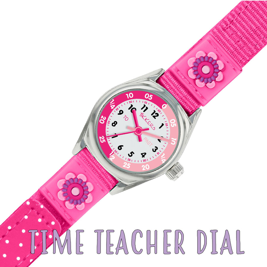 Tikkers Pink Flower Watch
