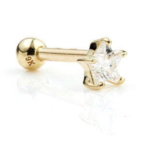 9ct Yellow Gold Star Cartilage Earring