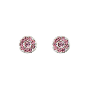 Sterling Silver Pink Circle Earrings