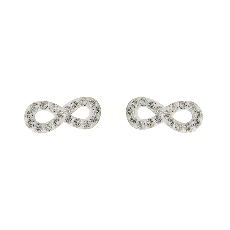 Sterling Silver CZ Infinity Earrings