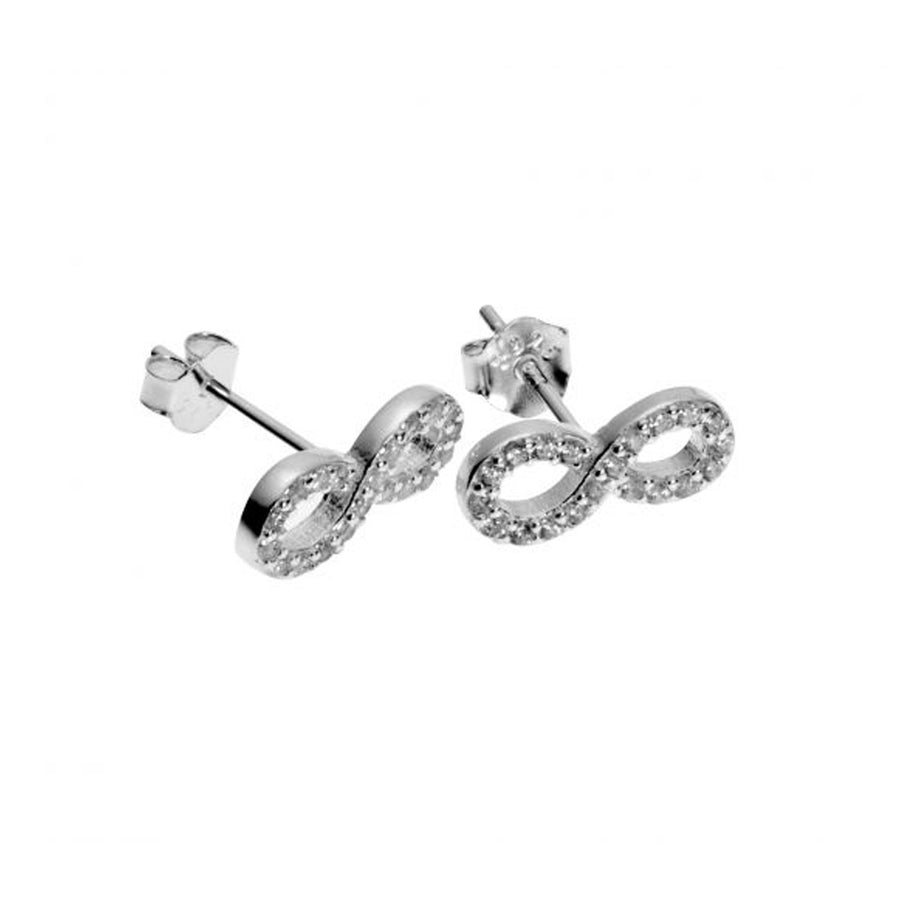Sterling Silver CZ Infinity Earrings