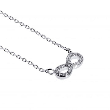 Sterling Silver Infinity CZ Necklace