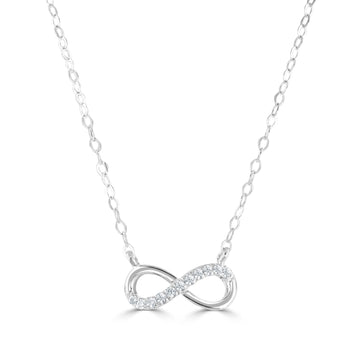 Sterling Silver Infinity CZ Necklace