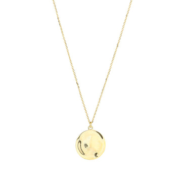 9ct Yellow Gold Hammered Disc Pendant