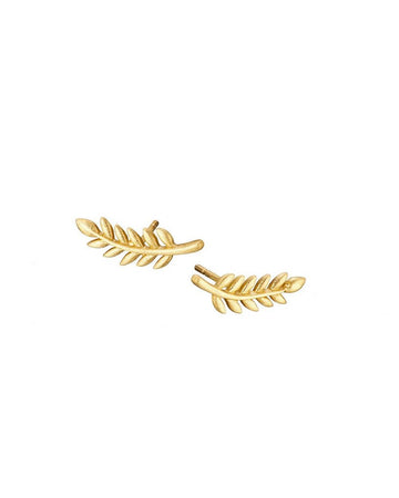 Mary-K - Gold Fern Stud Earrings