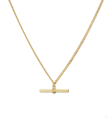 Mary-K - Gold Vermeil T-Bar Curb Link Necklace