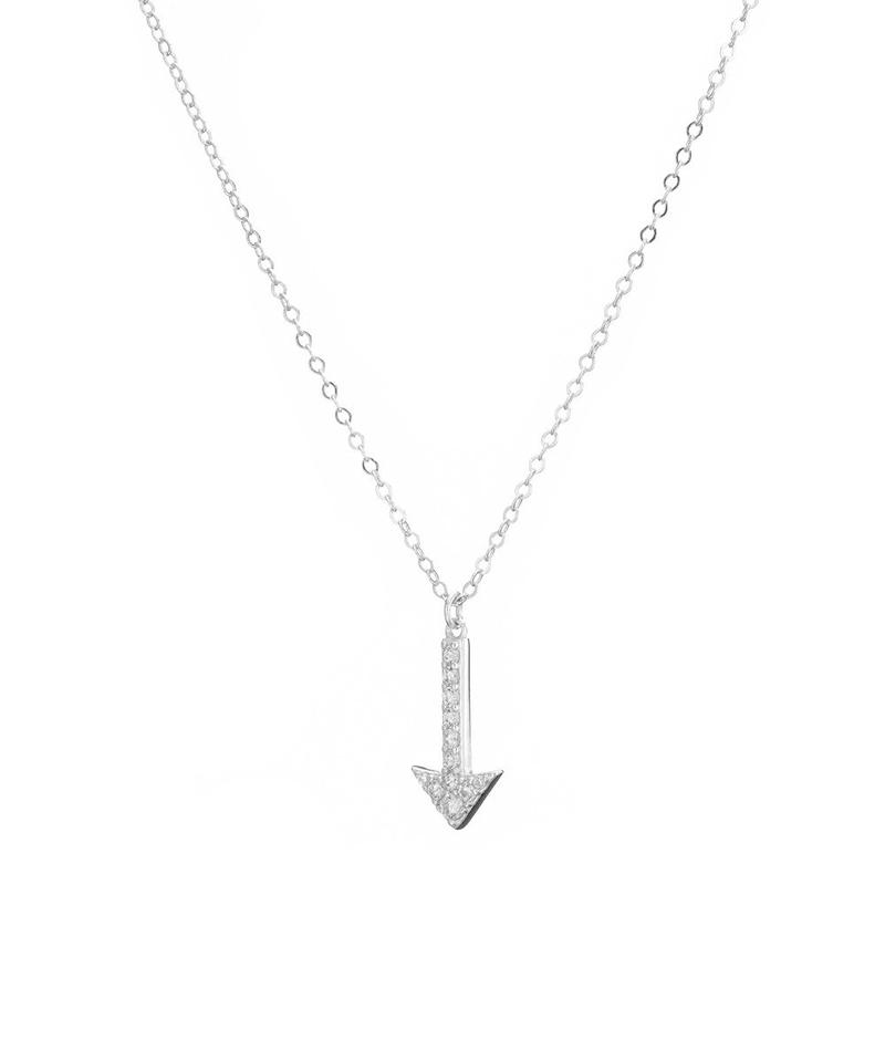 Mary-K - Silver Pave Arrow Necklace